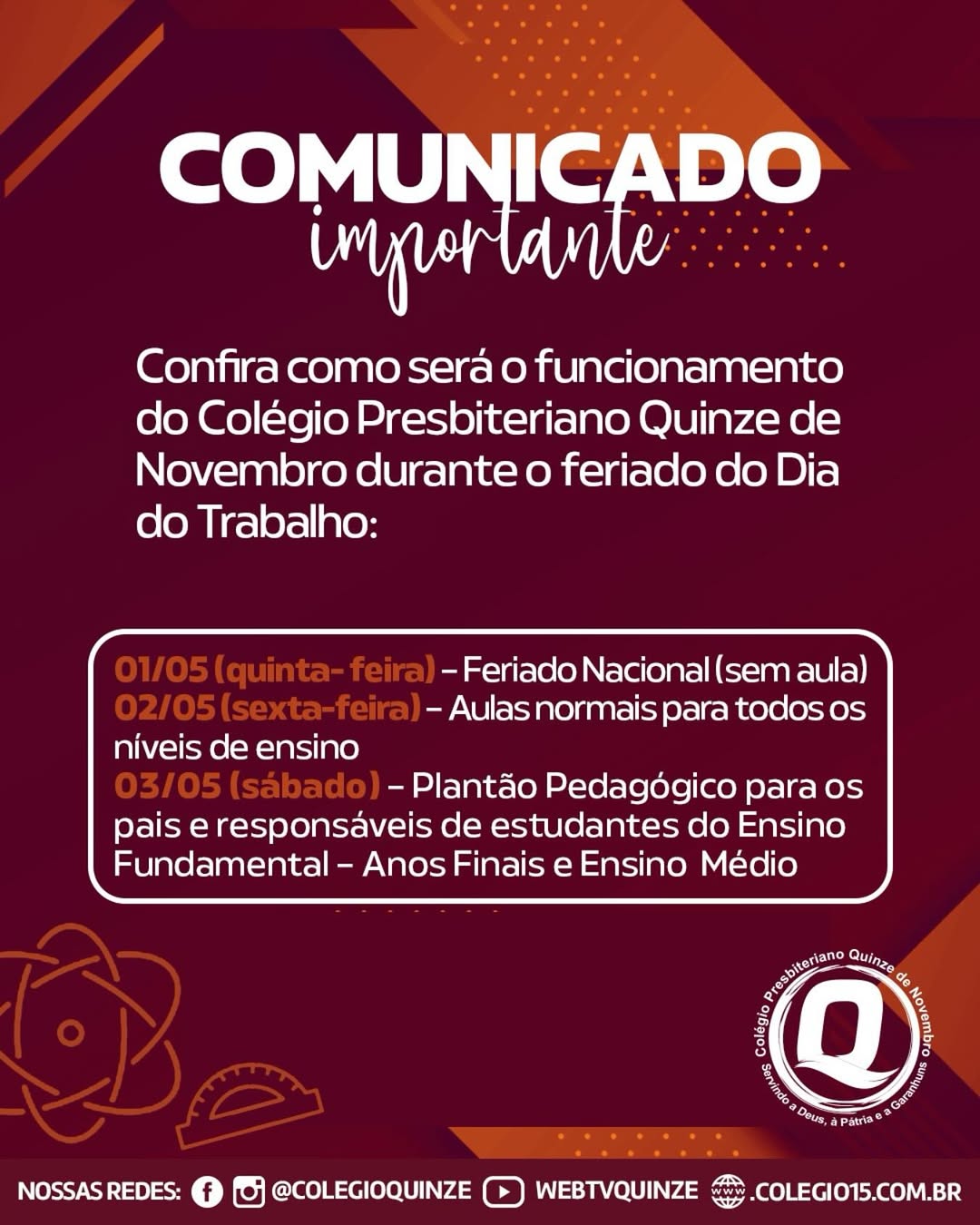 Atenção comunidade xv